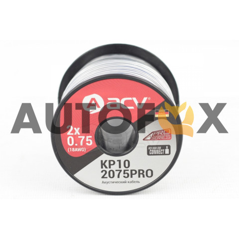 ACV KP10-2075PRO. Акустический кабель 18AWG/10м (2x0.75) чистая бескислородная луженая медь 99.99% 