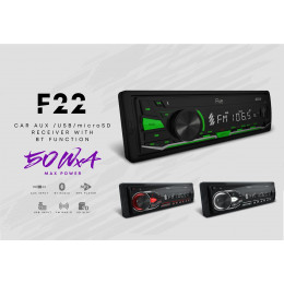 FIVE F22R (1din/красная/Bluetooth/USB/AUX/SD/FM/4*50).