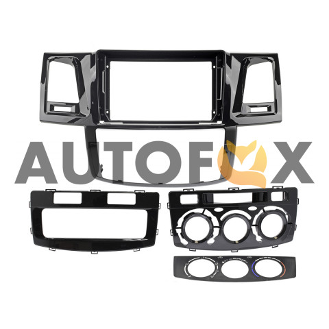 AMX 22-987: 9" TOYOTA HILUX VI, FORTUNER I 2011-2015 с двумя вставками (Auto A/C, Manual)+проводка