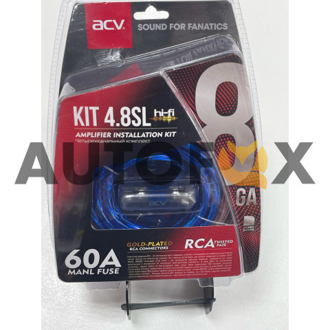 ACV KIT 4.8SL Комплект проводов  (Silver=ECO) (4-кан усил-ля 8AWG/Mini ANL 60A).